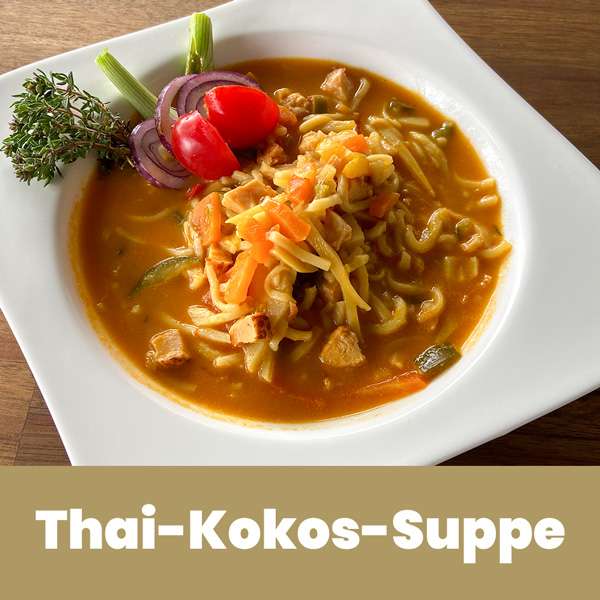 Thai-Kokos-Suppe mit Hähnchenfleisch | Partyservice &amp; Catering Langner